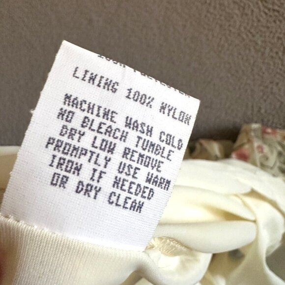 Vintage 70s Slip Dress Lingerie Sheer Floral Tier Cream Ivory Pink - Picture 6 of 13